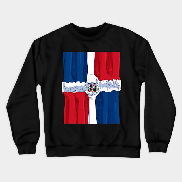 Dominican Republic Hands Dominicano Pride DR Flag Crewneck Sweatshirt by Noseking